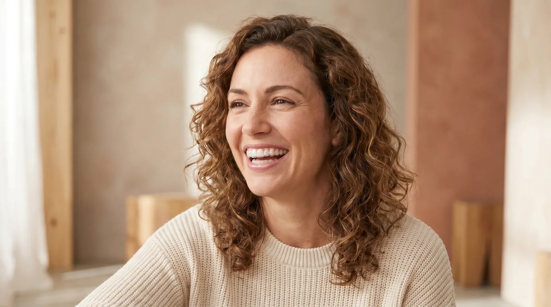 adult smiling with clear aligners showing straight teeth Jawology treatment over 30